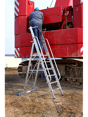 KRAUSE Stabilo drabina z platformą i barierkami 10 stopni + rolki